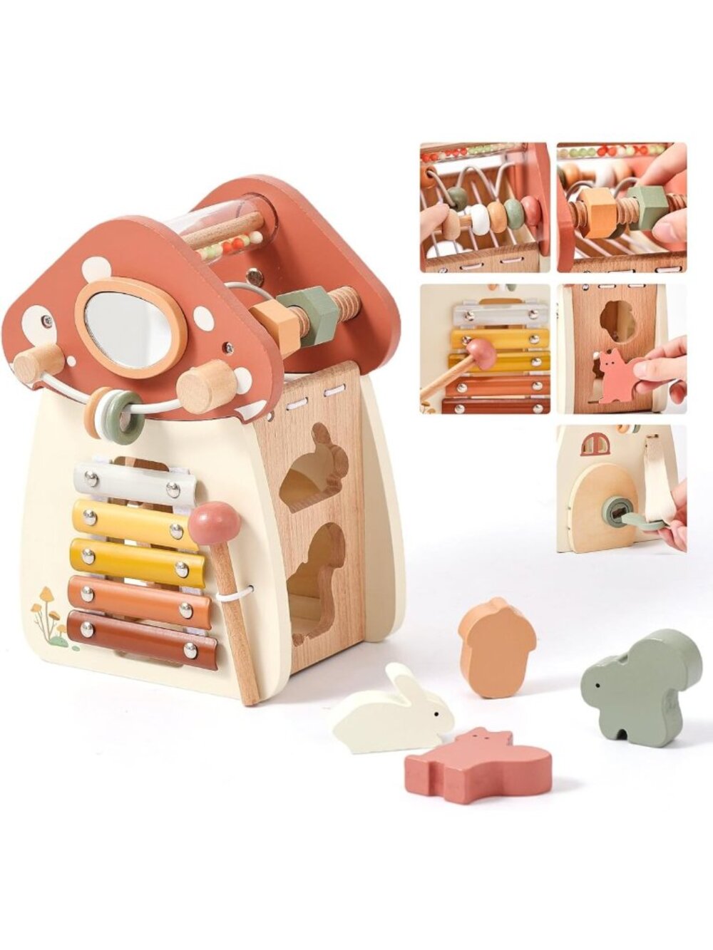 11-in-1 Montessori Activity Cube for Toddlers - Educational Sensory Toy, Busy
